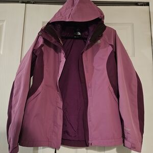 The North Face Hyvent Jacket Womens Small Purple Colorblock
